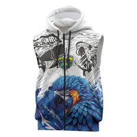 Custom Brasil Concept Guacamayo 2026 Floral Sleeveless Zip Hoodie Blue Edition