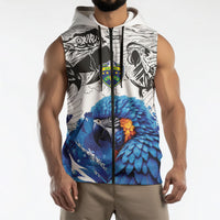 Custom Brasil Concept Guacamayo 2026 Floral Sleeveless Zip Hoodie Blue Edition