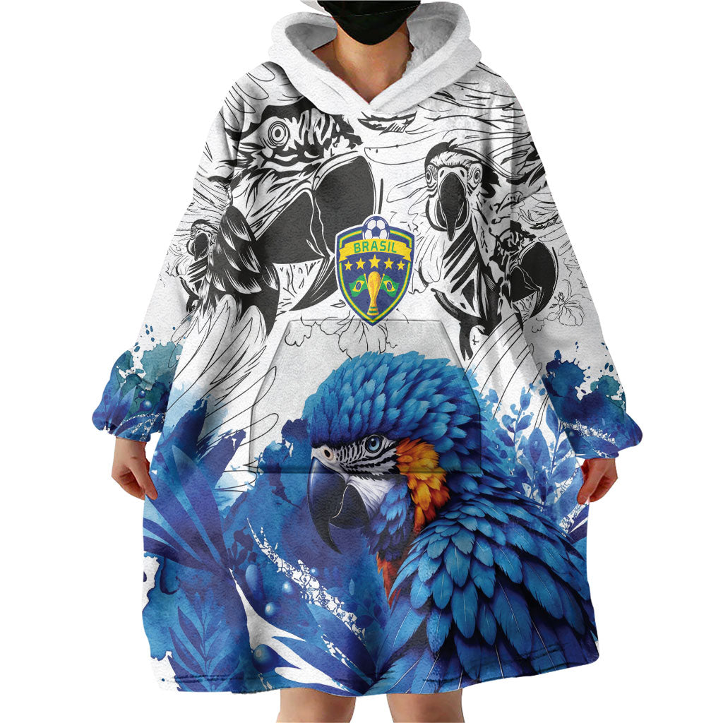 Custom Brasil Concept Guacamayo 2026 Floral Wearable Blanket Hoodie Blue Edition