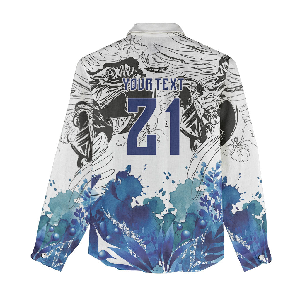 Custom Brasil Concept Guacamayo 2026 Floral Women Casual Shirt Blue Edition
