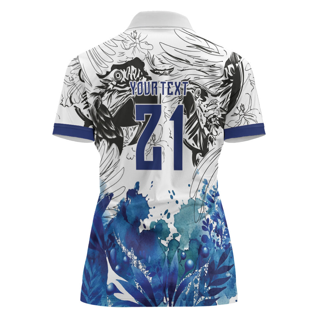 Custom Brasil Concept Guacamayo 2026 Floral Women Polo Shirt Blue Edition