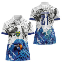 Custom Brasil Concept Guacamayo 2026 Floral Women Polo Shirt Blue Edition