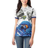 Custom Brasil Concept Guacamayo 2026 Floral Women Polo Shirt Blue Edition