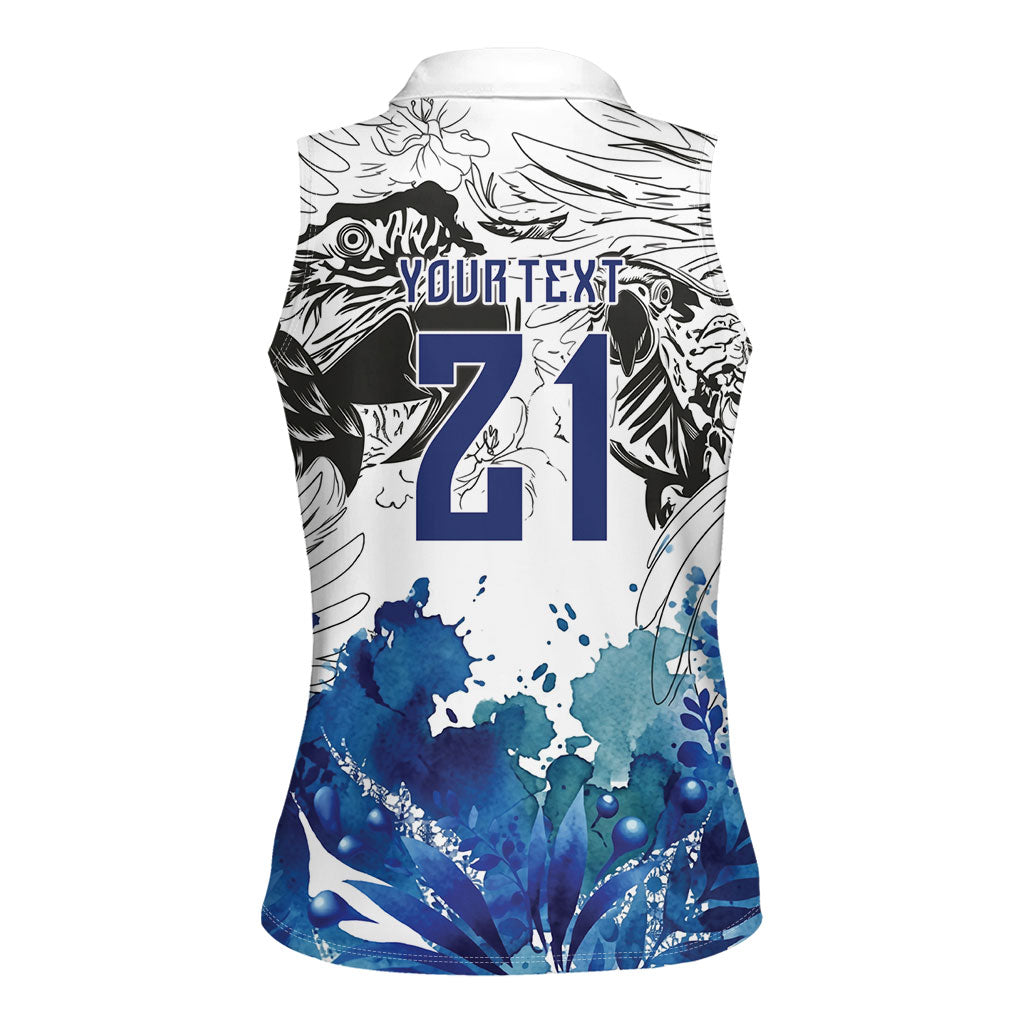 Custom Brasil Concept Guacamayo 2026 Floral Women Sleeveless Polo Shirt Blue Edition