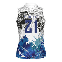 Custom Brasil Concept Guacamayo 2026 Floral Women Sleeveless Polo Shirt Blue Edition