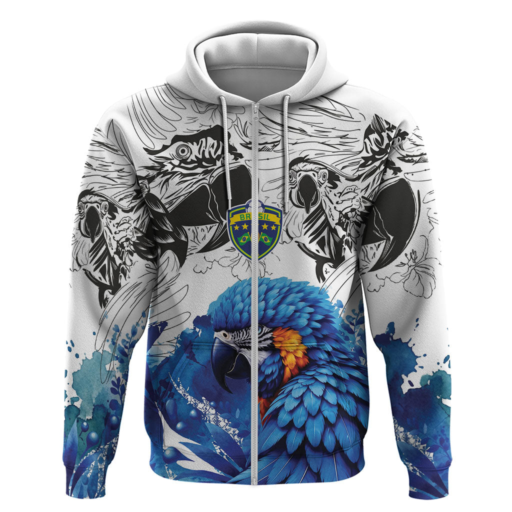 Custom Brasil Concept Guacamayo 2026 Floral Zip Hoodie Blue Edition