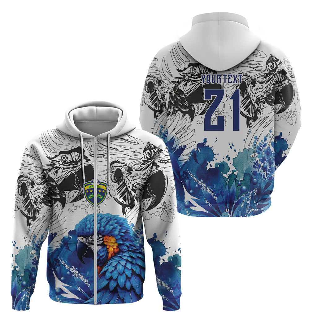 Custom Brasil Concept Guacamayo 2026 Floral Zip Hoodie Blue Edition