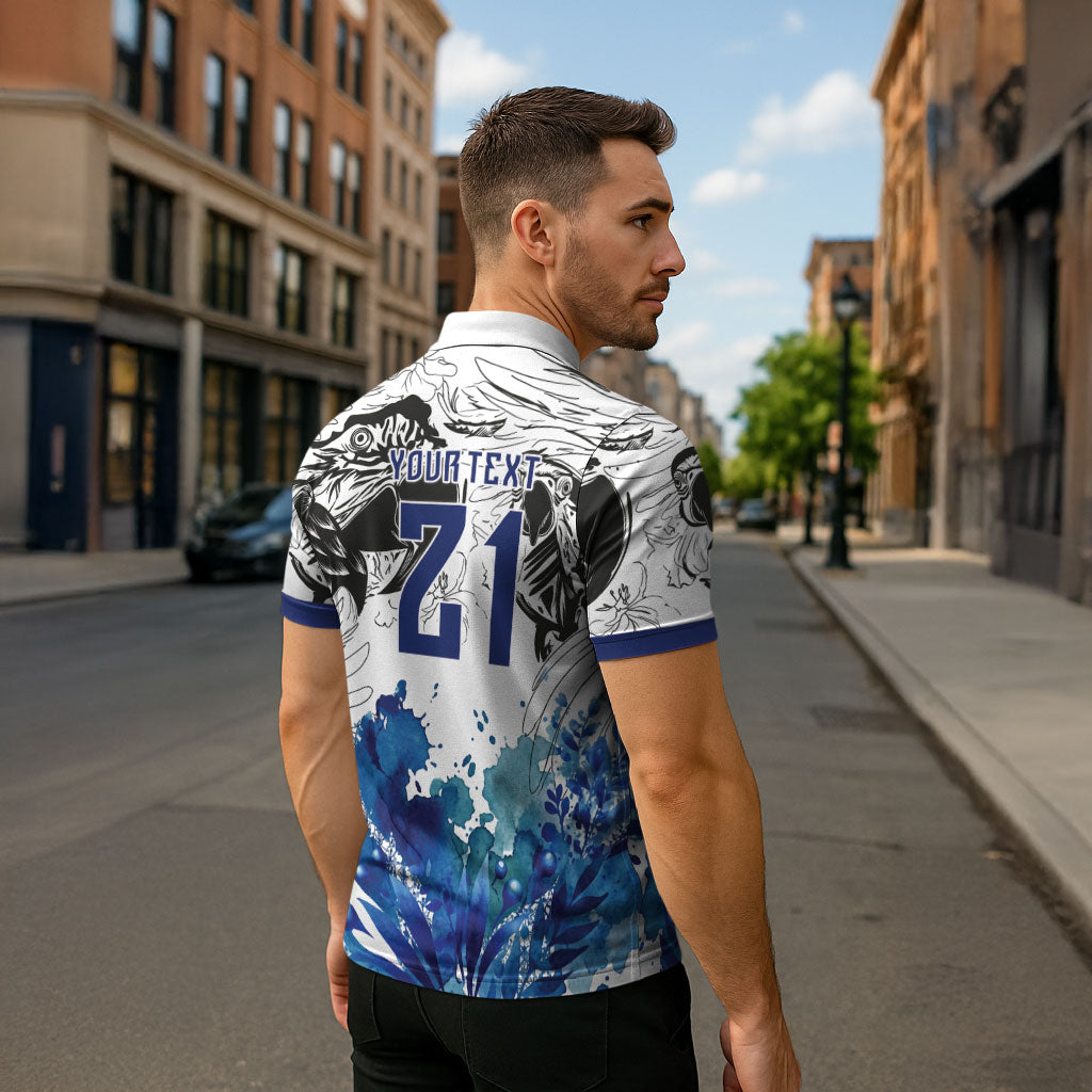 Custom Brasil Concept Guacamayo 2026 Floral Zipper Polo Shirt Blue Edition