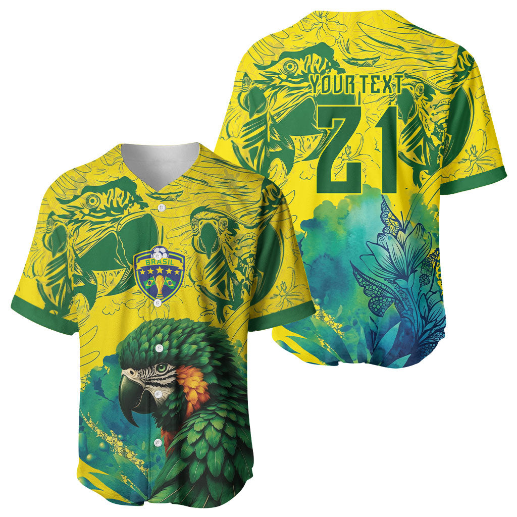 Custom Brasil Concept Guacamayo 2026 Floral Baseball Jersey Green Edition