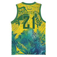 Custom Brasil Concept Guacamayo 2026 Floral Basketball Jersey Green Edition