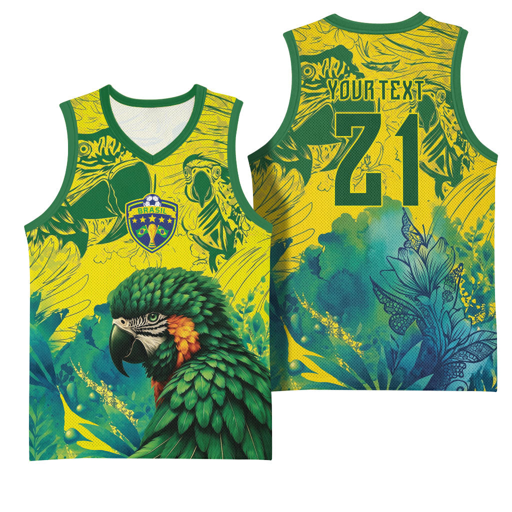 Custom Brasil Concept Guacamayo 2026 Floral Basketball Jersey Green Edition