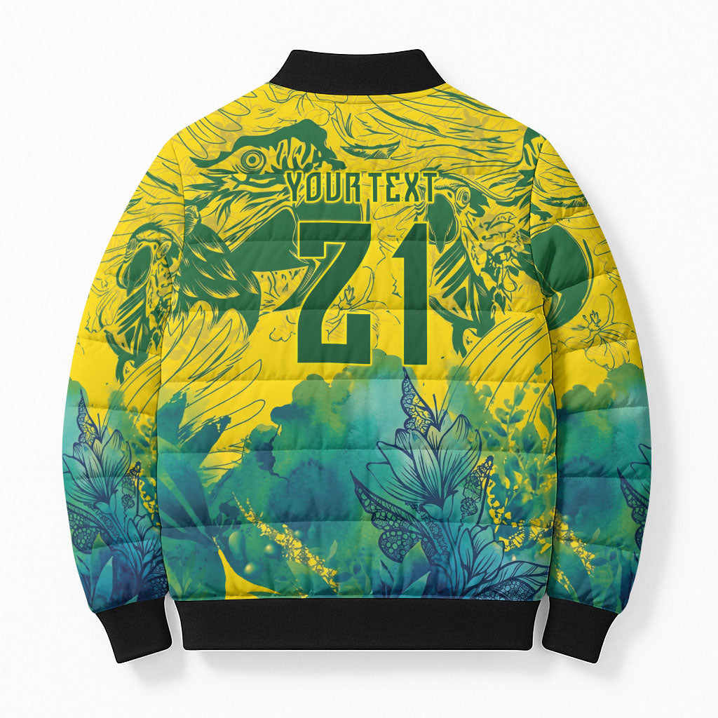 Custom Brasil Concept Guacamayo 2026 Floral Bomber Puffer Jacket Green Edition