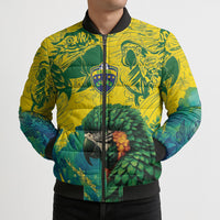 Custom Brasil Concept Guacamayo 2026 Floral Bomber Puffer Jacket Green Edition