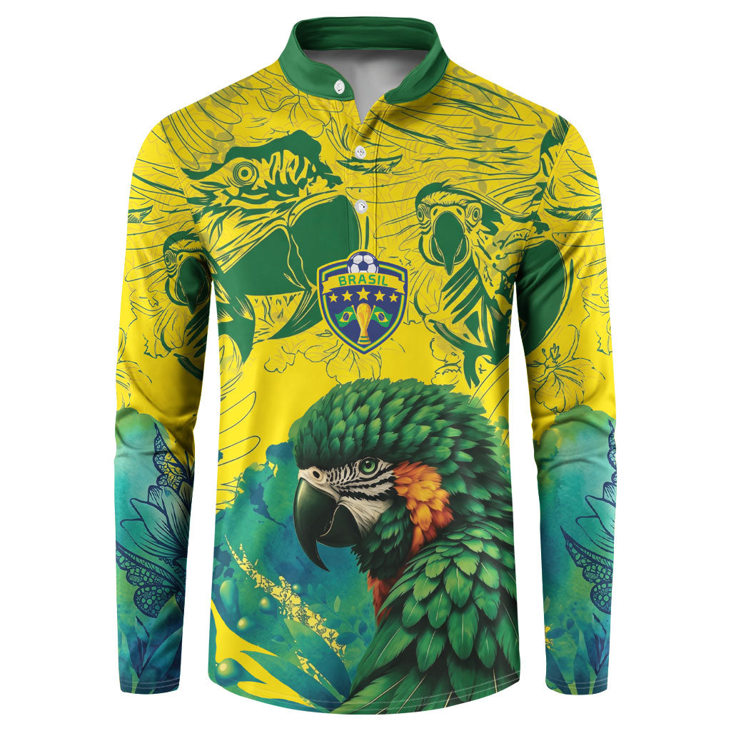 Custom Brasil Concept Guacamayo 2026 Floral Button Sweatshirt Green Edition