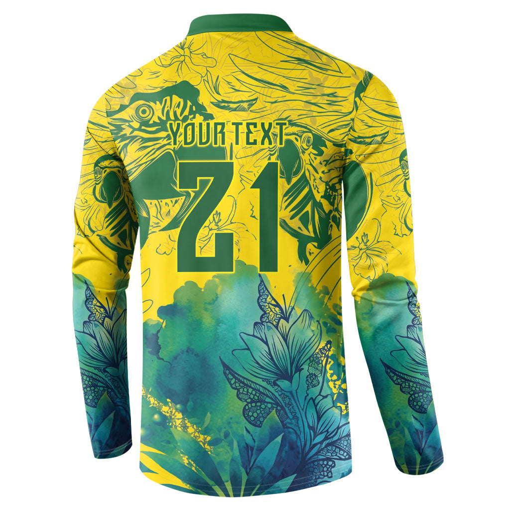 Custom Brasil Concept Guacamayo 2026 Floral Button Sweatshirt Green Edition