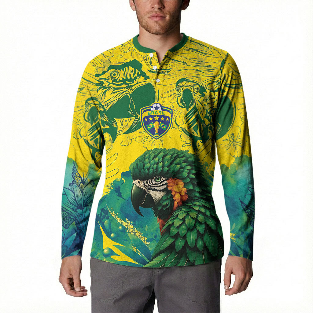 Custom Brasil Concept Guacamayo 2026 Floral Button Sweatshirt Green Edition