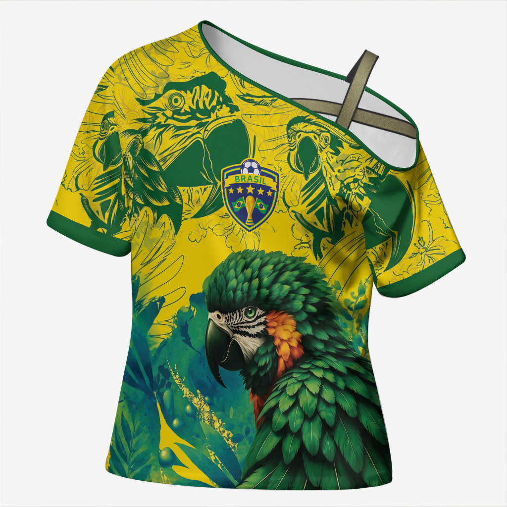 Custom Brasil Concept Guacamayo 2026 Floral Cross Shoulder Shirt Green Edition