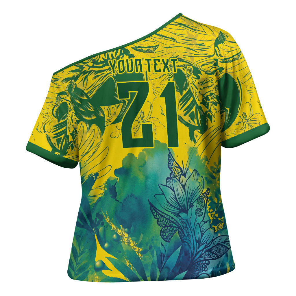 Custom Brasil Concept Guacamayo 2026 Floral Cross Shoulder Shirt Green Edition