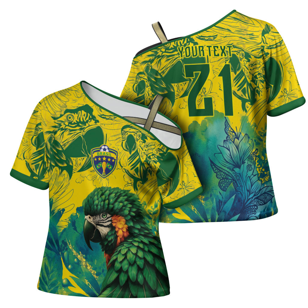 Custom Brasil Concept Guacamayo 2026 Floral Cross Shoulder Shirt Green Edition