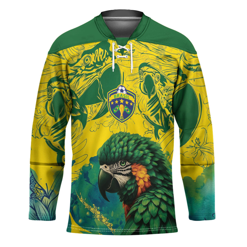 Custom Brasil Concept Guacamayo 2026 Floral Hockey Jersey Green Edition