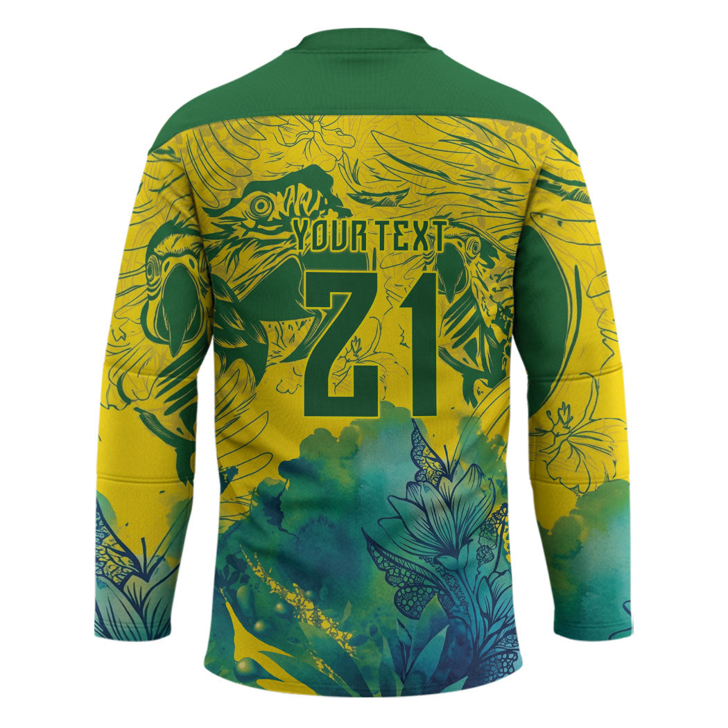 Custom Brasil Concept Guacamayo 2026 Floral Hockey Jersey Green Edition