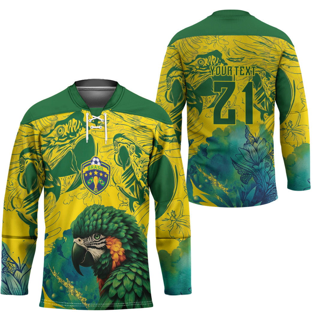 Custom Brasil Concept Guacamayo 2026 Floral Hockey Jersey Green Edition