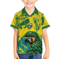 Custom Brasil Concept Guacamayo 2026 Floral Kid Hawaiian Shirt Green Edition