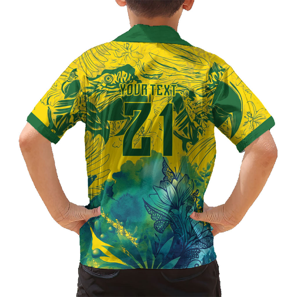 Custom Brasil Concept Guacamayo 2026 Floral Kid Hawaiian Shirt Green Edition