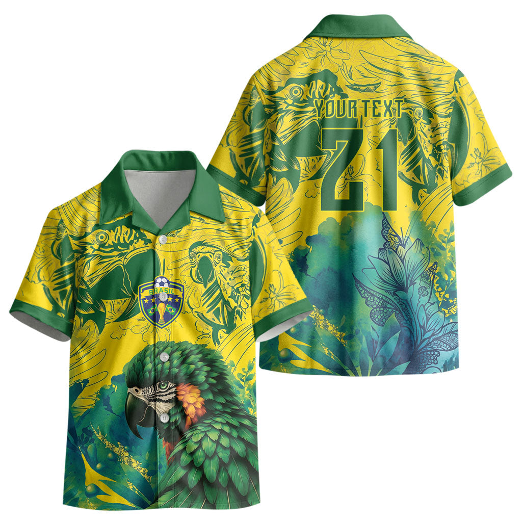 Custom Brasil Concept Guacamayo 2026 Floral Kid Hawaiian Shirt Green Edition LT9