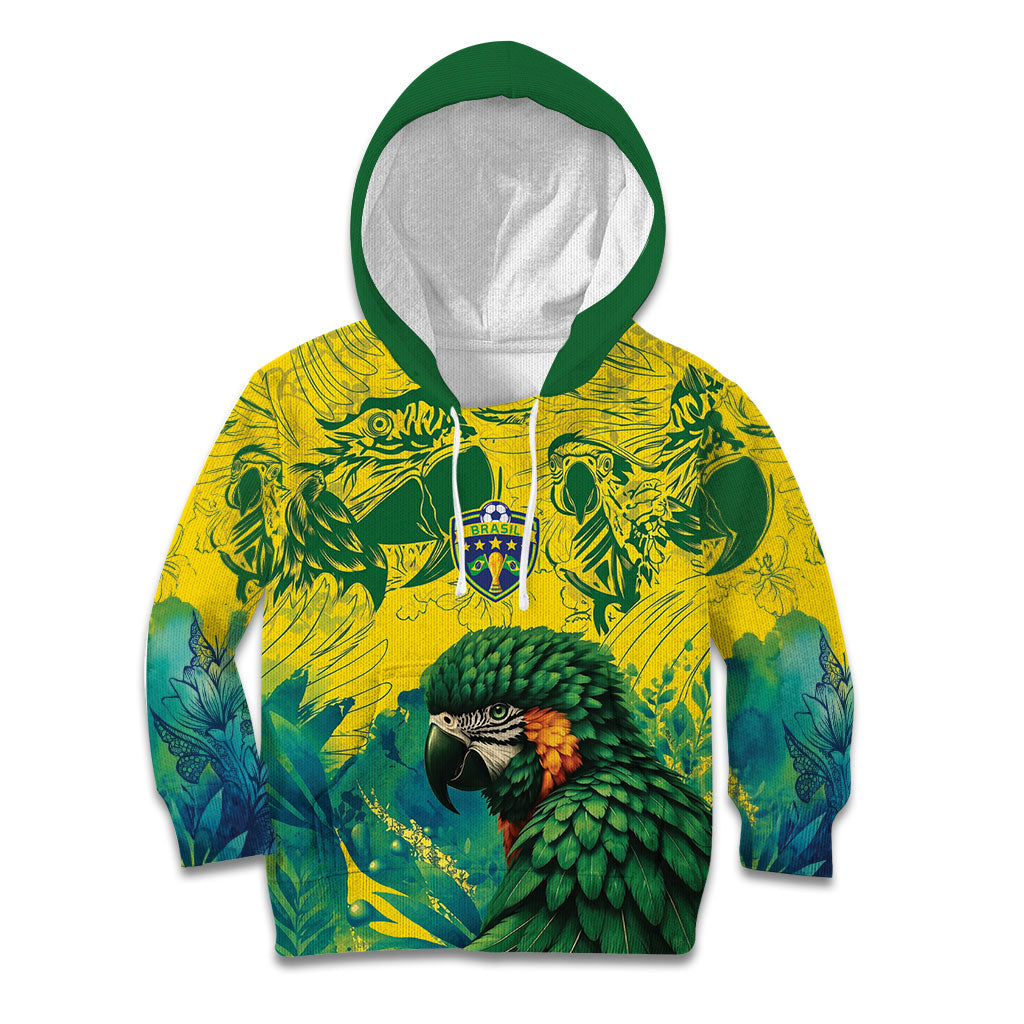 Custom Brasil Concept Guacamayo 2026 Floral Kid Hoodie Green Edition