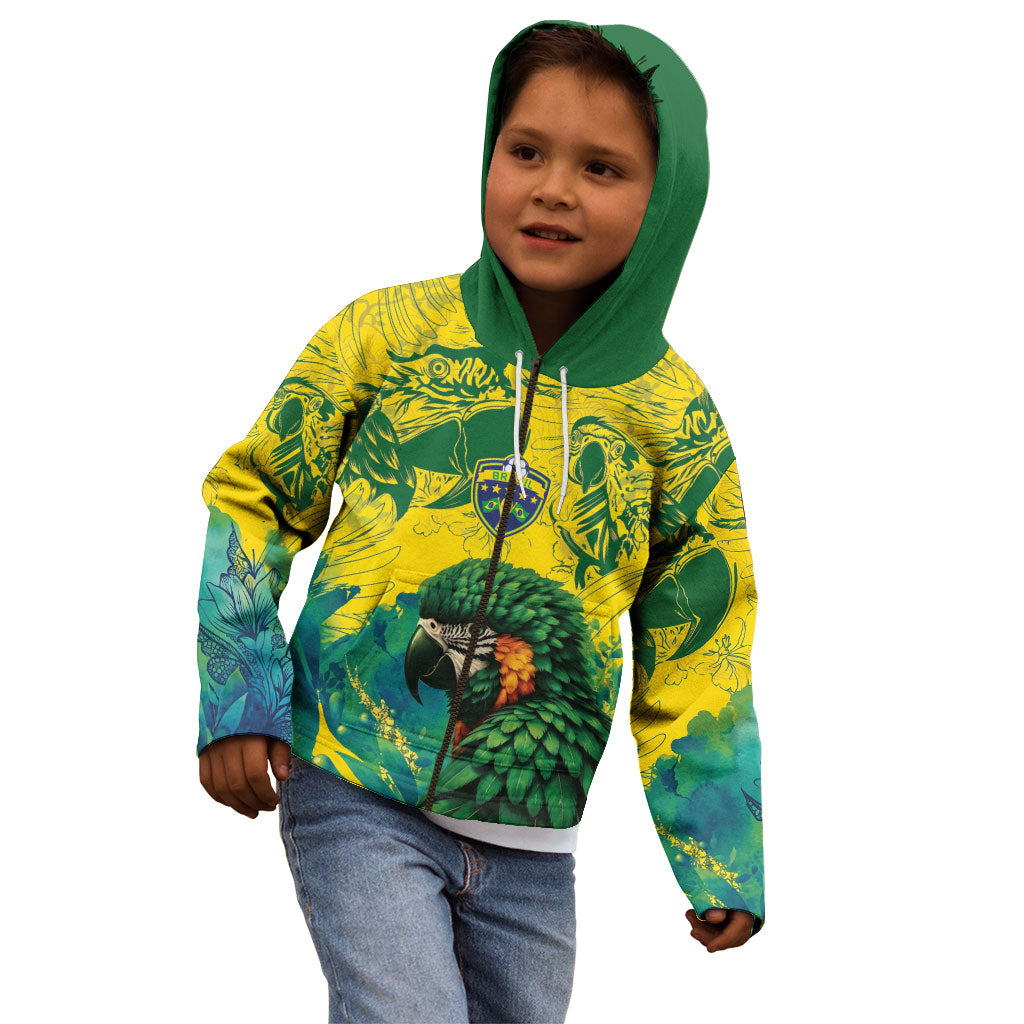 Custom Brasil Concept Guacamayo 2026 Floral Kid Hoodie Green Edition