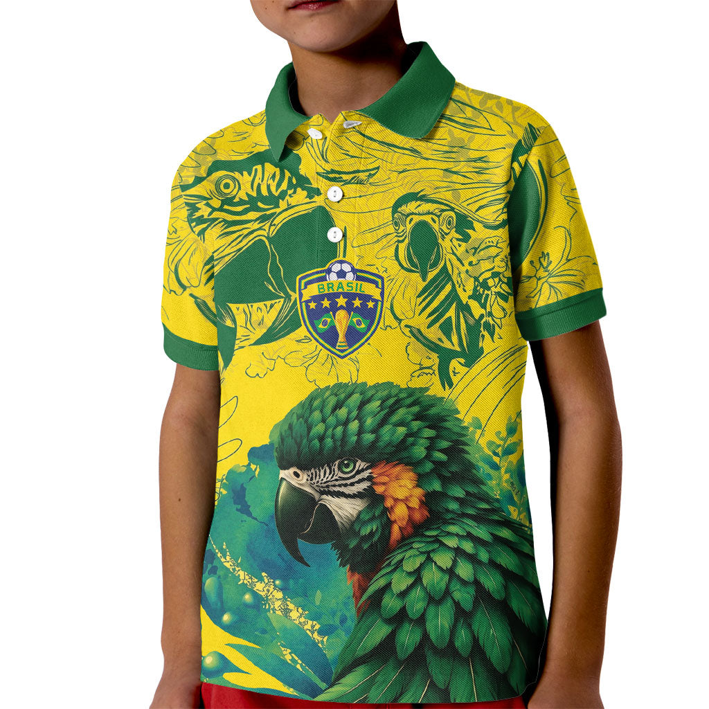 Custom Brasil Concept Guacamayo 2026 Floral Kid Polo Shirt Green Edition