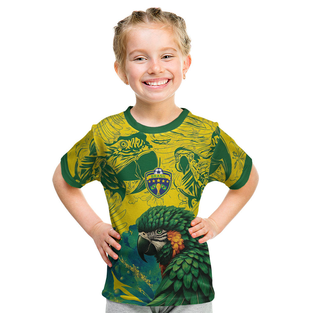 Custom Brasil Concept Guacamayo 2026 Floral Kid T Shirt Green Edition