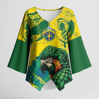 Custom Brasil Concept Guacamayo 2026 Floral Kimono Sleeve Blouse Green Edition