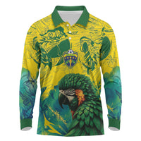 Custom Brasil Concept Guacamayo 2026 Floral Long Sleeve Polo Shirt Green Edition