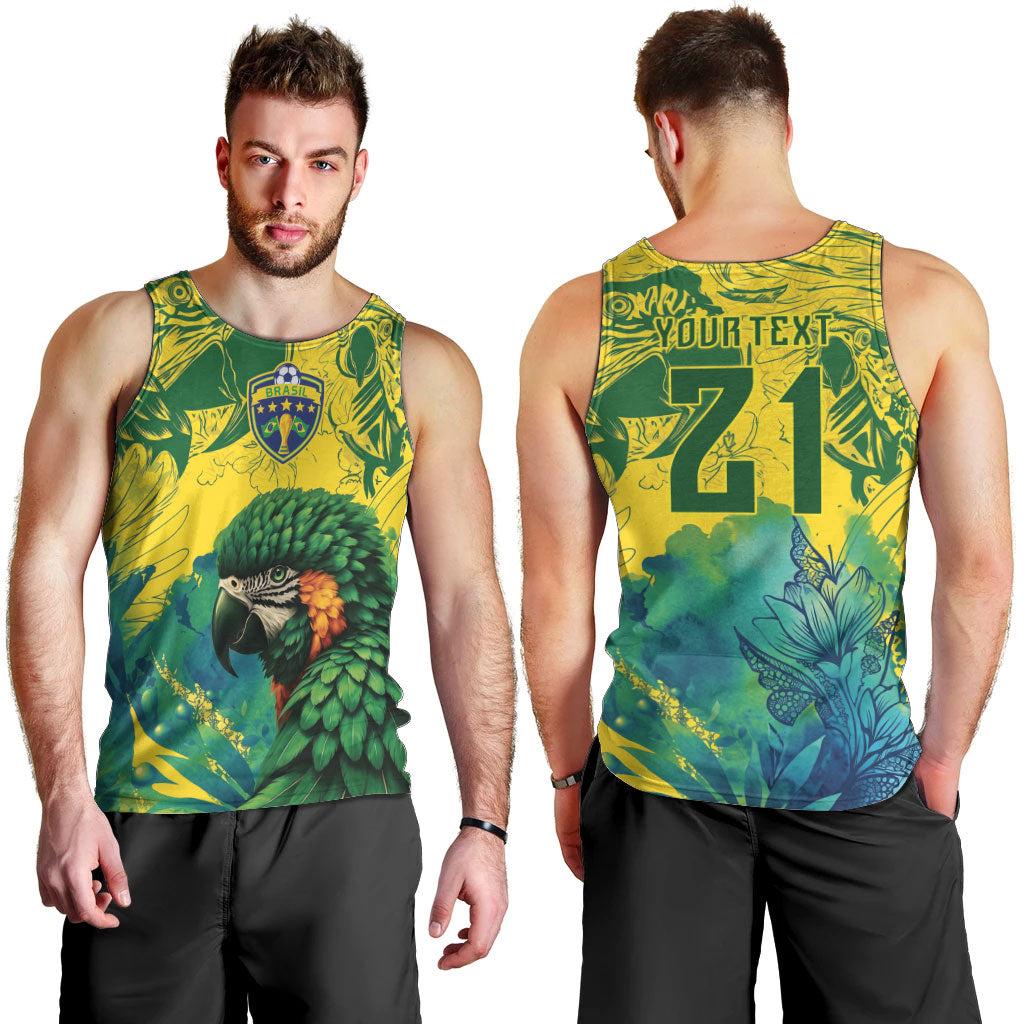 Custom Brasil Concept Guacamayo 2026 Floral Men Tank Top Green Edition
