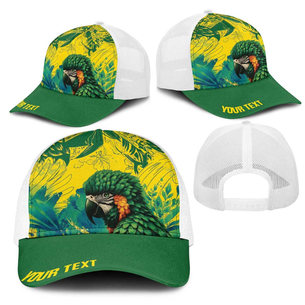 Personalized Brasil Concept Guacamayo 2026 Floral Mesh Trucker Cap Green Edition