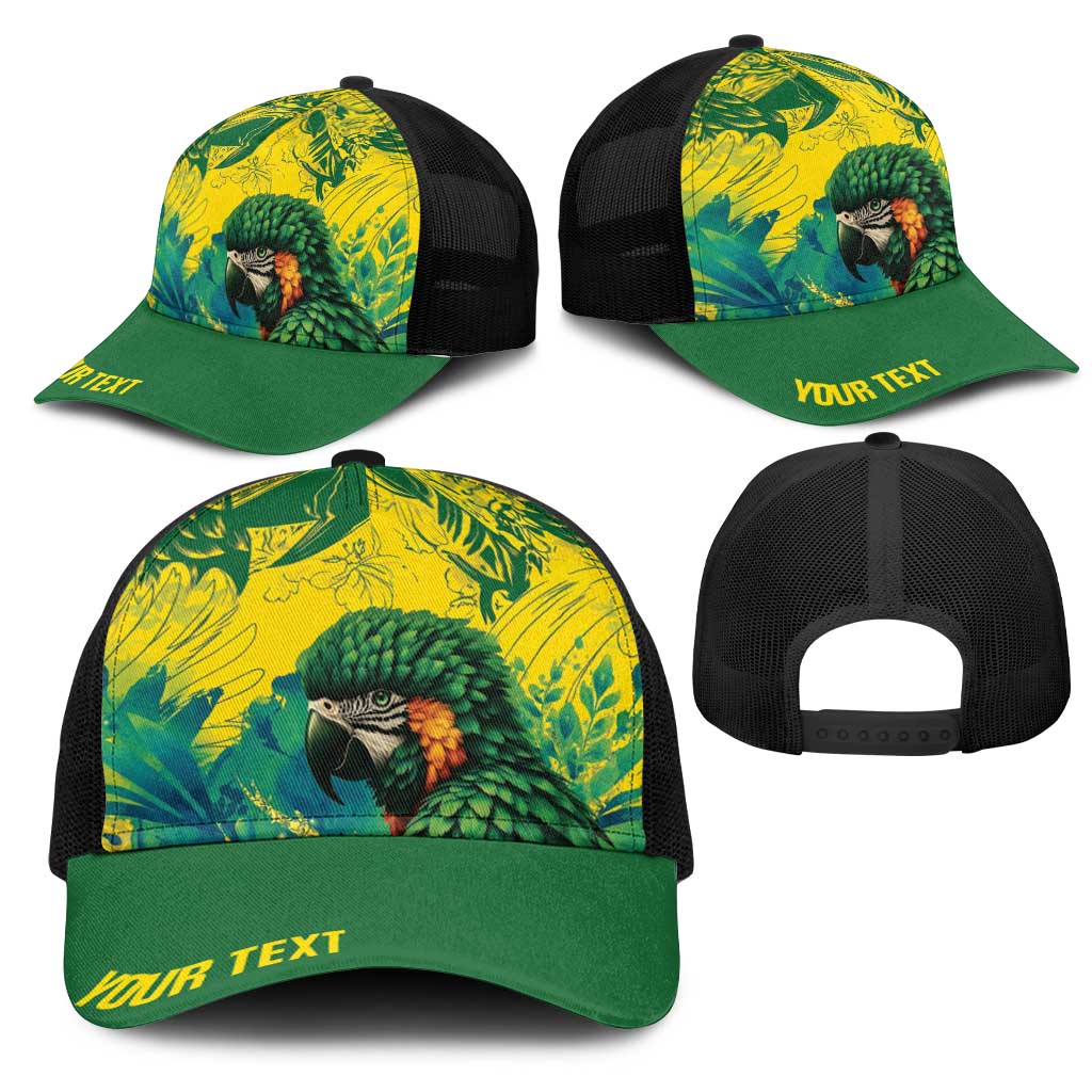 Personalized Brasil Concept Guacamayo 2026 Floral Mesh Trucker Cap Green Edition