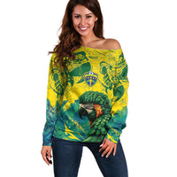Custom Brasil Concept Guacamayo 2026 Floral Off Shoulder Sweater Green Edition