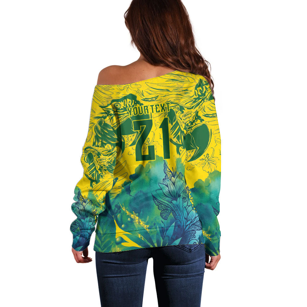 Custom Brasil Concept Guacamayo 2026 Floral Off Shoulder Sweater Green Edition
