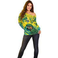 Custom Brasil Concept Guacamayo 2026 Floral Off Shoulder Sweater Green Edition