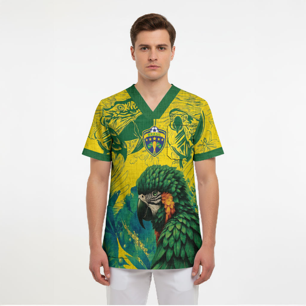 Custom Brasil Concept Guacamayo 2026 Floral Scrub Top Green Edition
