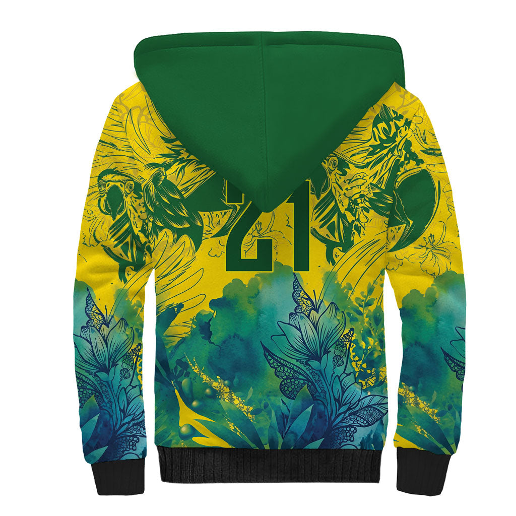 Custom Brasil Concept Guacamayo 2026 Floral Sherpa Hoodie Green Edition