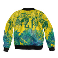 Custom Brasil Concept Guacamayo 2026 Floral Sleeve Zip Bomber Jacket Green Edition
