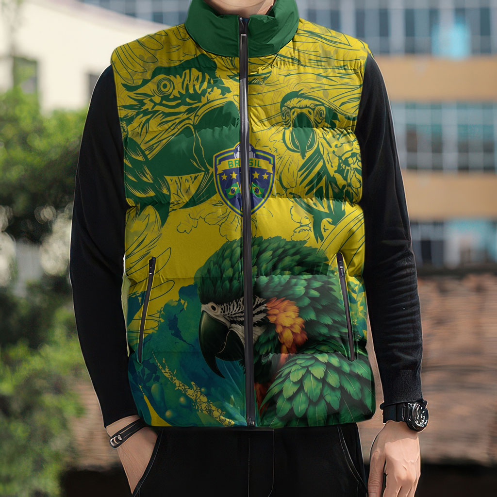 Custom Brasil Concept Guacamayo 2026 Floral Sleeveless Puffer Jacket Green Edition
