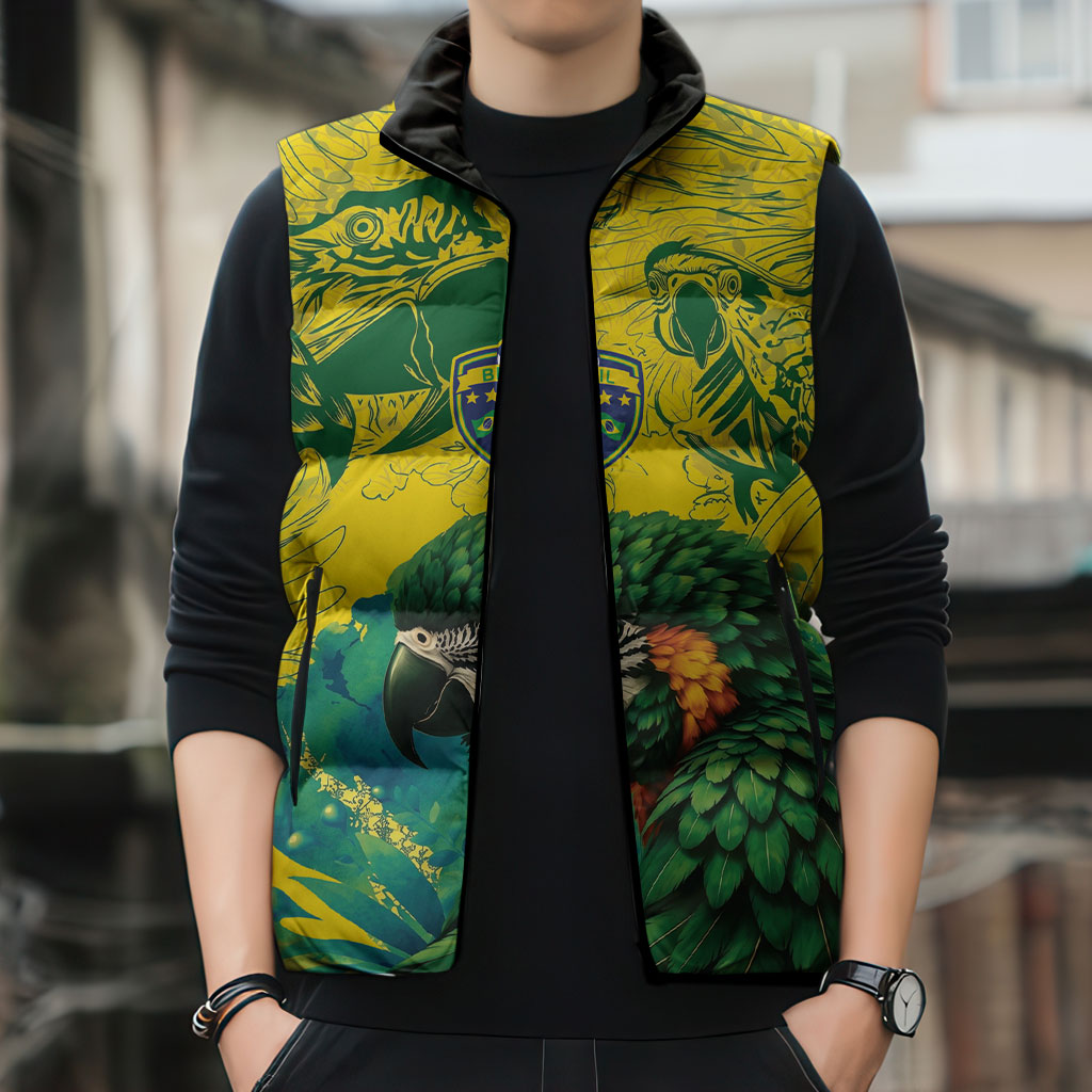 Custom Brasil Concept Guacamayo 2026 Floral Sleeveless Puffer Jacket Green Edition