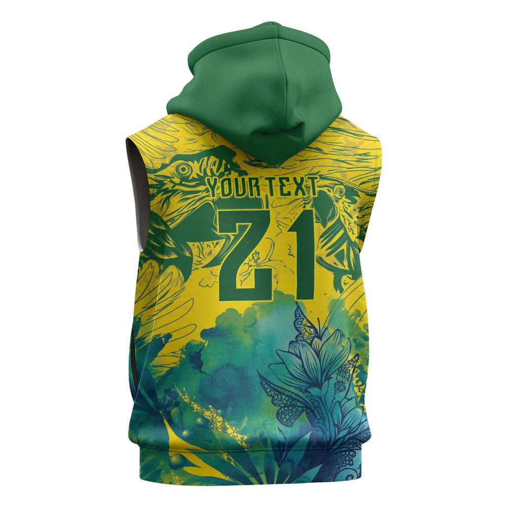 Custom Brasil Concept Guacamayo 2026 Floral Sleeveless Zip Hoodie Green Edition