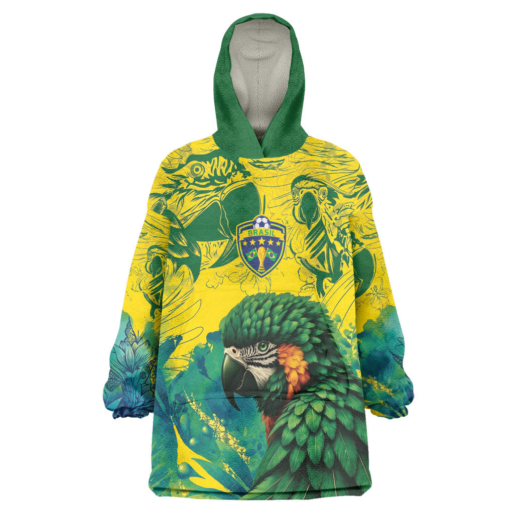 Custom Brasil Concept Guacamayo 2026 Floral Wearable Blanket Hoodie Green Edition