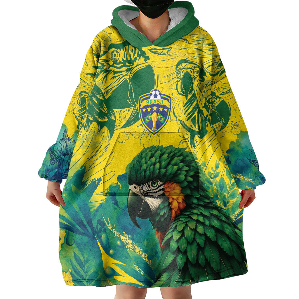 Custom Brasil Concept Guacamayo 2026 Floral Wearable Blanket Hoodie Green Edition