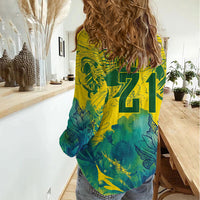 Custom Brasil Concept Guacamayo 2026 Floral Women Casual Shirt Green Edition